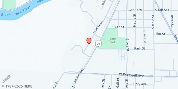 Map showing Fort Atkinson Food Pantry at 715 Jones Ave, Fort Atkinson, WI