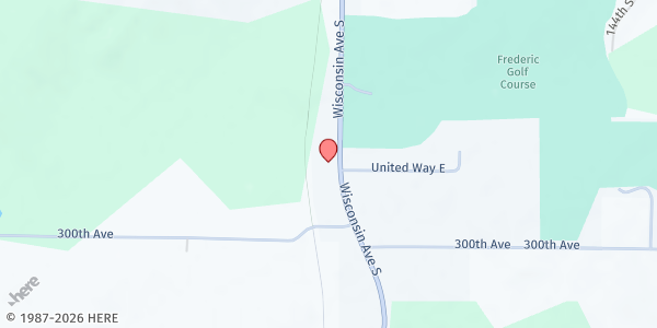 Map showing Family Pathways Frederic at 1100 Wisconsin Ave, Frederic, WI