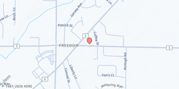 Map showing Freedom Food Pantry at W2002 County Rd S, Freedom, WI