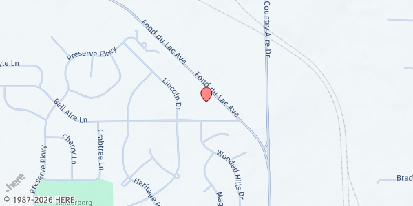 Map showing Bethlehem Lutheran Church School Preschool Child Care at N108W14290 Bel Aire Ln, Germantown, WI