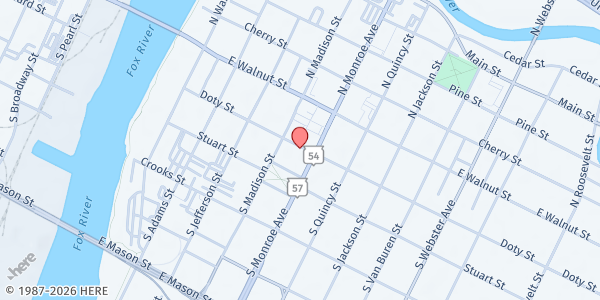 Map showing Good Will Place - Food Distribution Center at 518 Doty St, Green Bay, WI