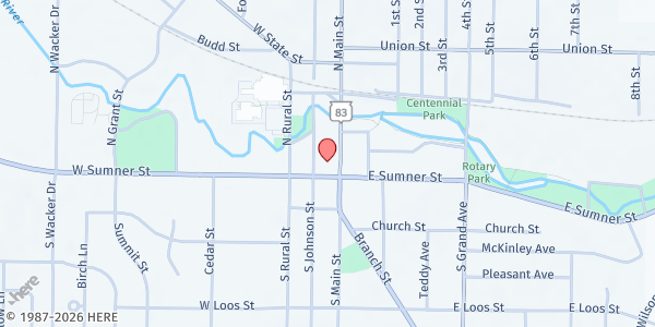 Map showing Hartford Food Pantry at 24 N Johnson St, Hartford, WI