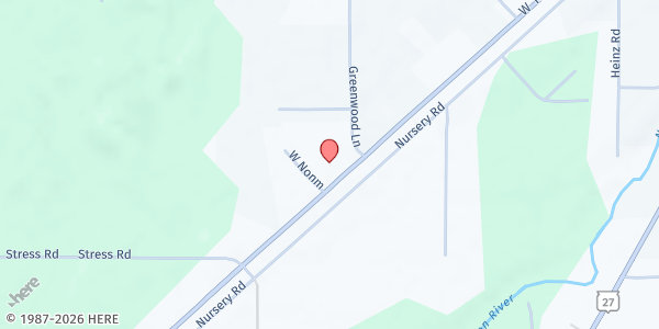 Map showing Hayward Community Food Shelf at 16216 W Hwy. 63, Hayward, WI