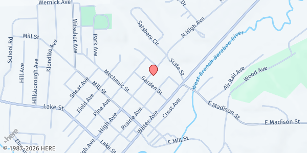 Map showing Hillsboro Wesleyan Church at 1020 High Ave, Hillsboro, WI