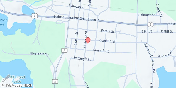 Map showing Iron River Rural Care & Share at 68160 S George St, Iron River, WI