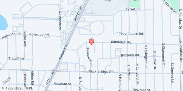 Map showing Randolph Park Church of the Nazarene at 1710 Randolph Rd, Janesville, WI