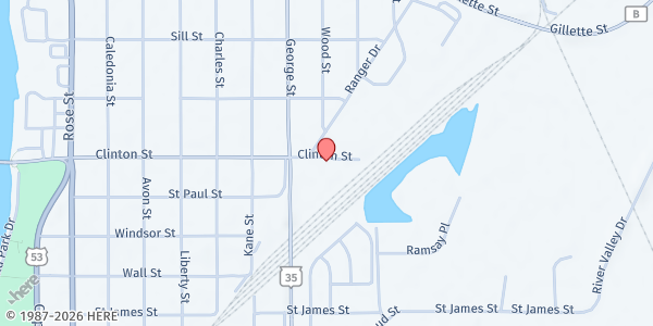 Map showing The Hunger Task Force of La Crosse - Main Location at 1240 Clinton St, La Crosse, WI