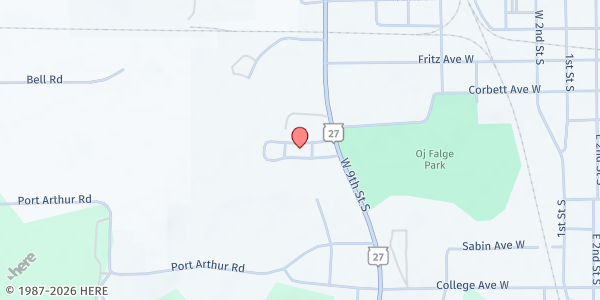 Map showing ICAA Food Pantry - Rusk County at 500 W. 9th St., Ladysmith, WI