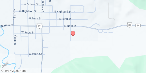Map showing LaFarge Free Methodist Food Pantry at 214 South Cherry St, LaFarge, WI