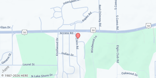 Map showing Parish Hall - Chapel on the Hill at N2482 Cisco Rd, Lake Geneva, WI