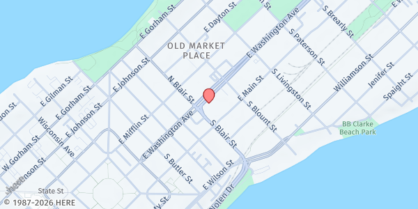 Map showing Catholic Charities – The Beacon 10907 at 615 E. Washington Ave, Madison, WI