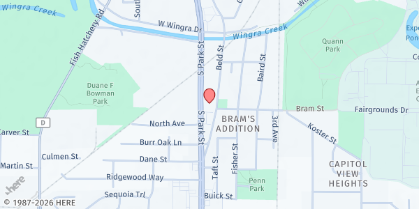 Map showing Catholic Multicultural Center (CMC) Food Pantry at 1862 Beld St., Madison, WI