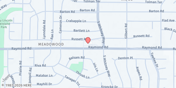 Map showing Meadowood Neighborhood Center at 5740 Raymond Road, Madison, WI