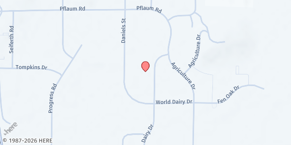 Map showing Second Harvest Foodbank of Southern Wisconsin - Main Location at 2802 Dairy Dr, Madison, WI