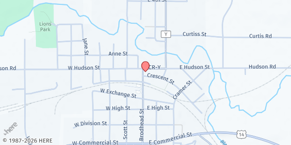 Map showing Christians in Action – Mazomanie Food Pantry at 9 Brodhead Street, Mazomanie, WI