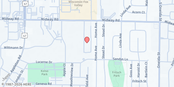 Map showing St. Joseph Food Program Inc. - Menasha at 1465 Opportunity Way A, Menasha, WI