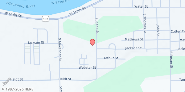 Map showing Highland Community Church Merrill Food Share at 508 Eugene St., Merrill, WI