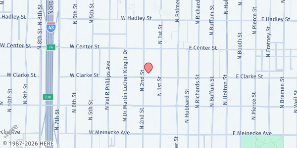 Map showing All Peoples Church - Food Distribution Center at 2600 N 2nd St, Milwaukee, WI