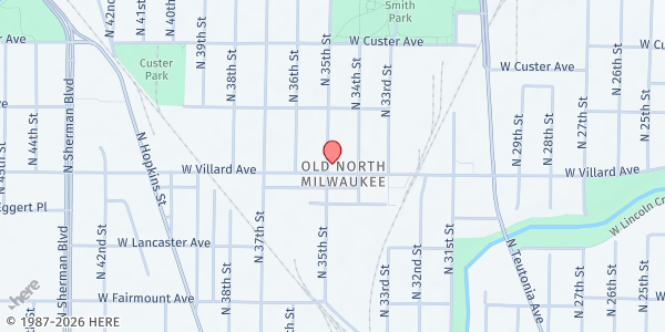 Map showing Fresh Market Pantry at 3432 W Villard Ave, Milwaukee, WI