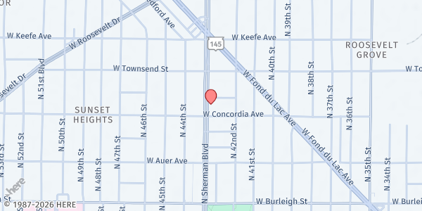 Map showing Good Shepherd Trinity Church at 3302 N Sherman Blvd, Milwaukee, WI