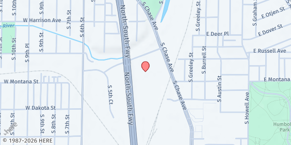 Map showing Latina Resource Center at 2701 S Chase Ave Suite D, Milwaukee, WI