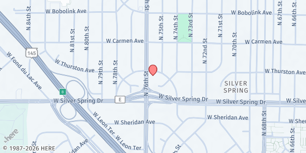 Map showing Open Pantry at 5656 N 76th St, Milwaukee, WI