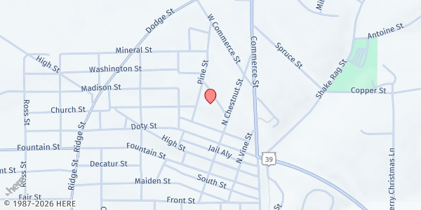Map showing Congregation of St. Mary's & St. Paul's at 224 Davis St, Mineral Point, WI