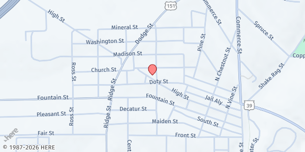 Map showing Trinity Episcopal Church at 403 High St, Mineral Point, WI