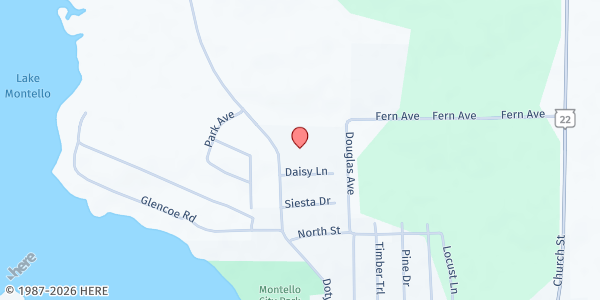 Map showing Marquette Community Church at 610 Doty St, Montello, WI