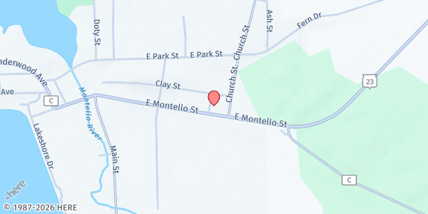 Map showing St. John the Baptist Catholic Church at 277 E Montello St, Montello, WI