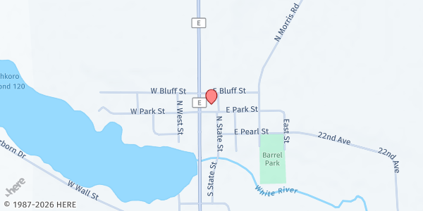 Map showing Neshkoro Area Community Center at 114 E Park Street, Neshkoro, WI