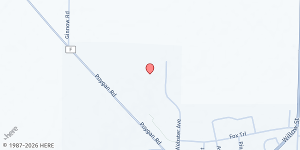 Map showing First Presbyterian Church at 955 N Webster Ave, Omro, WI