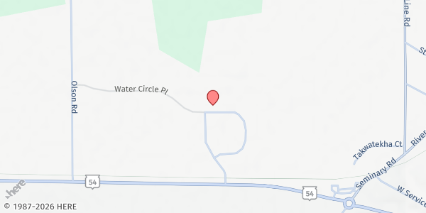 Map showing Oneida Emergency Food Pantry at N7372 Water Cir Pl, Oneida, WI