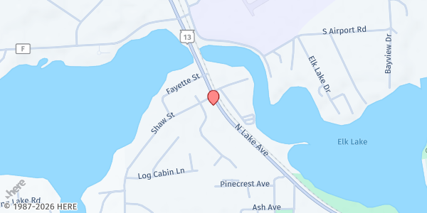 Map showing St. Vincent De Paul Society-Phillips Food Pantry at 884 N. Lake Ave., Phillips, WI