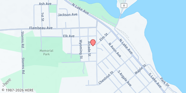 Map showing United Methodist Church of Phillips at 115 Center Ave, Phillips, WI