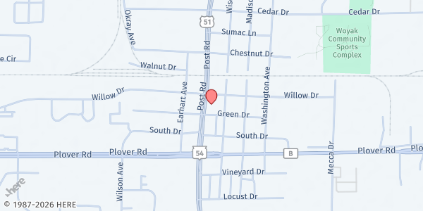 Map showing Interfaith Food Pantry at 2810 Post Rd, Plover, WI