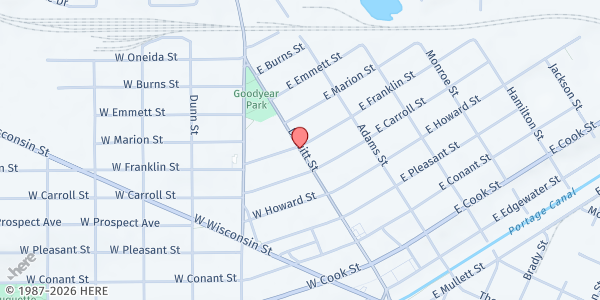 Map showing Portage Fairgrounds at Fairgrounds, Portage, WI