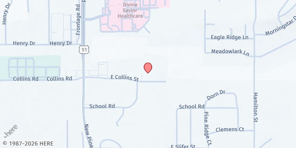 Map showing St. Vincent De Paul- Portage High School Market at 301 E Collins St, Portage, WI