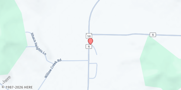 Map showing Ithaca School District Building at 24615 WI-58, Richland Center, WI