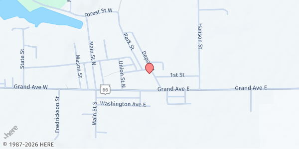 Map showing Rosholt Food Pantry at 247 Depot St, Rosholt, WI