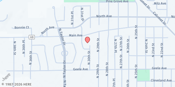 Map showing City Marketplace at 2313 N 31st St, Sheboygan, WI