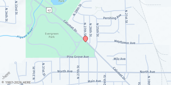 Map showing Making Spirits Bright Inc at 3030 Calumet Dr, Sheboygan, WI