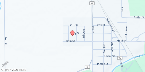 Map showing Sheldon Food Pantry at W5662 Main St., Sheldon, WI