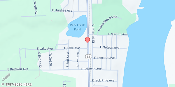 Map showing Second Harvest Northland: Douglas County at 11523 S Business 53, Solon Springs, WI