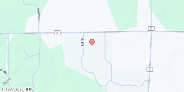 Map showing Ruby's Pop-Up Pantry - Spooner at 801 Co. Hwy. A, Spooner, WI