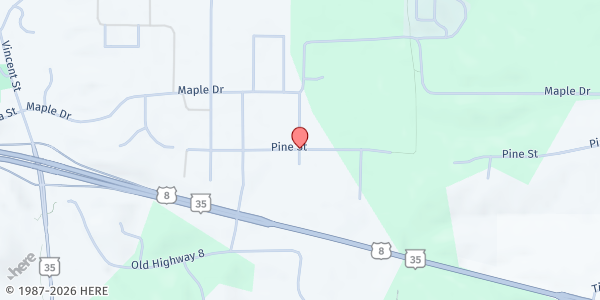 Map showing St Croix Falls Food Shelf at 809 Pine St., St. Croix Falls, WI