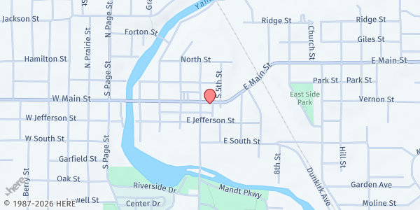 Map showing Personal Essentials Pantry – Stoughton at 343 E Main St, Stoughton, WI