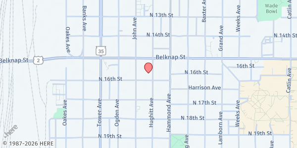 Map showing Faith United Methodist Church at 1531 Hughitt Ave, Superior, WI