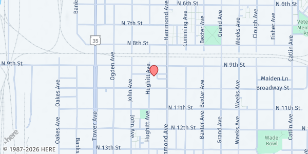 Map showing Superior Salvation Army at 916 Hughitt Ave, Superior, WI