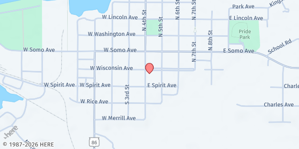Map showing St Paul's Lutheran Church - LCMS at 12 E Wisconsin Ave, Tomahawk, WI